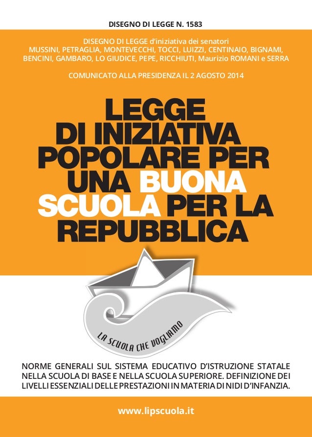 Legge di iniziativa popolare per una Buona scuola per la Repubblica