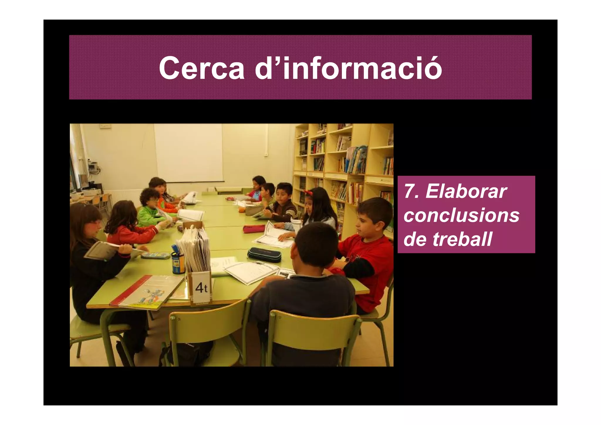 Cerca d’informació


               7. Elaborar
               conclusions
               de treball
 