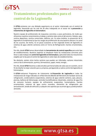 Legionella- CONTROL DE PLAGAS en Extremadura