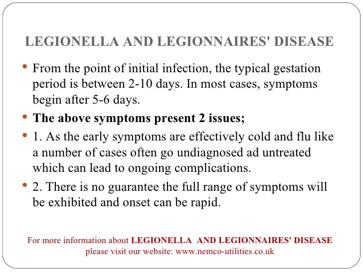 the cause and symptoms of the legionnaires disease Legionnaires' disease: today and in 1976 oct 6 symptoms of legionnaires' disease are similar to those of pneumonia 221 thirty-four people died while centers for disease control and prevention (cdc) epidemiologists investigated the disease, searching for the cause. the cause and symptoms of the legionnaires disease Legionnaires' disease: today and in 1976 oct 6 symptoms of legionnaires' disease are similar to those of pneumonia 221 thirty-four people died while centers for disease control and prevention (cdc) epidemiologists investigated the disease, searching for the cause.