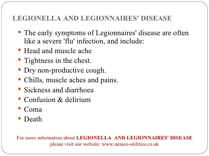 Legionella and legionnaires' disease