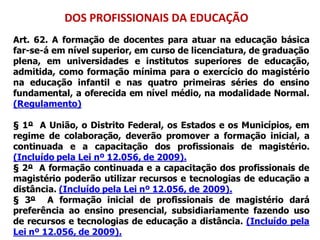 DOS PROFISSIONAIS DA EDUCAÇÃO 
 