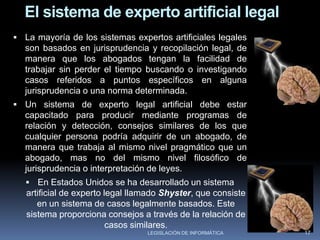 Sistema de Registro o Control.Sistema de Distribución de Causas: tiene por objeto distribuir las causas a los distintos juzgados que tienen en un mismo territorio jurisdiccional. Actualmente se encuentra operando en las Cortes de Apelaciones   de Lima y de cono corte, realizando la distribución de demandas y asuntos voluntarios para los Juzgados Civiles, del Trabajo, considerando el registro de los litigantes en causas antiguas en tramitación y la equidad en la repartición de asuntos según el numero total de ingresos por juzgado y la materia de que se trate.En el caso de los Juzgados de Menores  de Santiago, la distribución se efectúa de acuerdo a la letra inicial del apellido paterno del menor, directamente en una oficina acondicionada al efecto. Sistema de Seguimiento de Causas y Control Procesal: esta se refiere al control y seguimiento de las causas  y sus trámites asociados. Registra la totalidad del expediente, o sea la creación, tramitación, término y archivo.15LEGISLACIÓN DE INFORMÁTICA