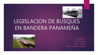 LEGISLACION DE BUSQUES
EN BANDERA PANAMEÑA
ESTUDIANTES:
RAYSSA RAMOS
VIANCA ADAMES
MAFRÍA FERNANDA QUIJADA
 