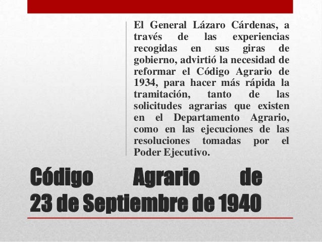 Legislacion de la reforma agraria