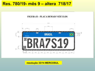 Res. 780/19- mês 9 – altera 718/17
resolução 33/14 MERCOSUL
 