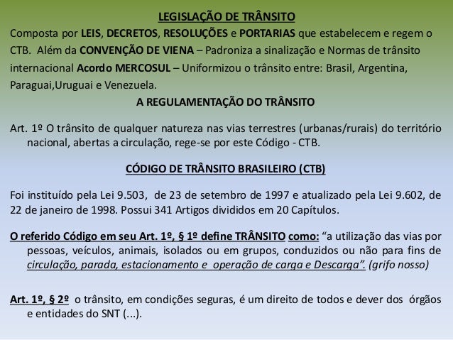 Exame de legislacao de transito