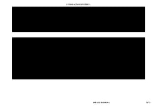 LEGISLAÇÃO ESPECÍFICA
                                                            ANEXO V
                            CONSOLIDAÇÃO DOS CARGOS EFETIVOS DO PODER JUDICIÁRIO DO ESTADO DE RONDÔNIA

                                                                        QUADRO I

                                                             PADRÃO/                                        QUANTIDADE DE CARGOS
     CARGO                       NÍVEL
                                                             SÍMBOLO
                                                                                   TJ-RO         3ª ENTRÂNCIA      2ª ENTRÂNCIA         1ª ENTRÂNCIA
ANALISTA JUDICIÁRIO              Superior                     01 a 36                      188              150                   184              72
TÉCNICO JUDICIÁRIO                Médio                       01 a 36                      339              623                   656             275
                        TOTAL DE CARGOS EFETIVOS                                           527              773                   840             347




                                                 ANEXO V
              CONSOLIDAÇÃO DOS CARGOS COMISSIONADOS DO PODER JUDICIÁRIO DO ESTADO DE RONDÔNIA

                                                           QUADRO II

                                                                                                    INSTÂNCIA
                                    CARGO                                                                                                TOTAL
                                                                                            1º GRAU               2º GRAU
                               PJ-DAS (Secretários)                                                     -                     2                    2
                                    PJ-DAS-5                                                            -                    63                   63
                                    PJ-DAS-4                                                            -                    15                   15
                                    PJ-DAS-3                                                           1                     88                   89
                                    PJ-DAS-2                                                            -                    51                   51
                                    PJ-DAS-1                                                          221                    30                  251
                      TOTAL DE CARGOS COMISSIONADOS                                                   222                   249                  471




                                                                                    ISRAEL BARBOSA                                                      71/73
 
