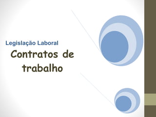 Legislação Laboral
Contratos de
trabalho
 