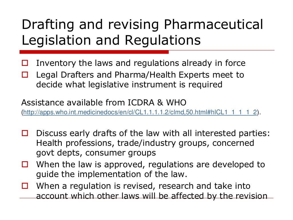 Legislation and regulation for best practices in pharmacy ra psn