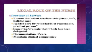 Legislation in nursing