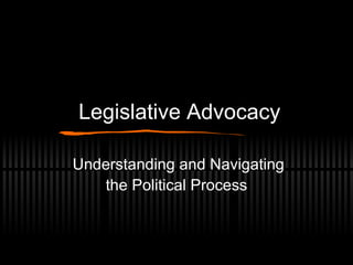 Legislative Advocacy Understanding and Navigating the Political Process 