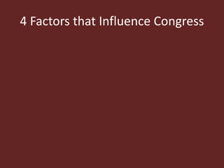 4 Factors that Influence Congress
 
