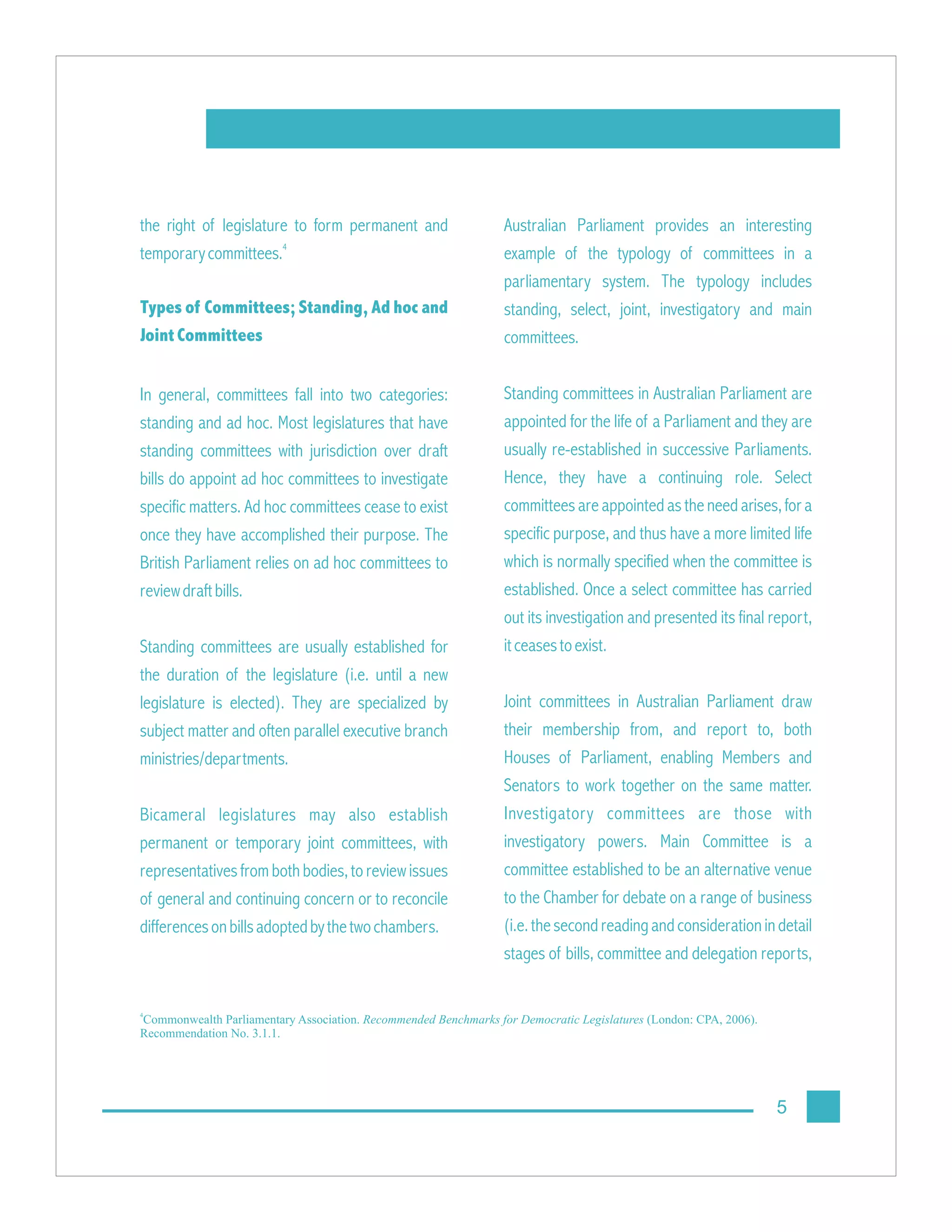 Legislative committees in parliamentary systems