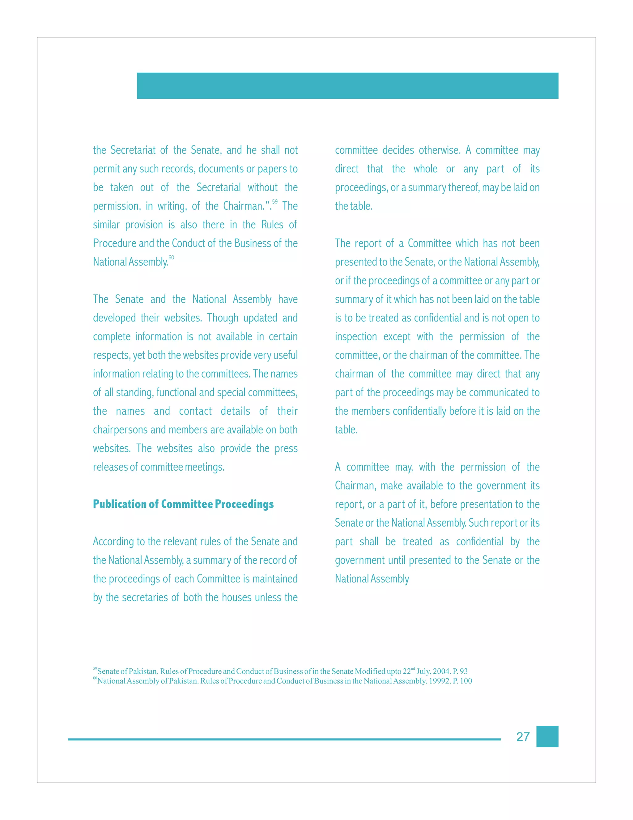 Legislative committees in parliamentary systems
