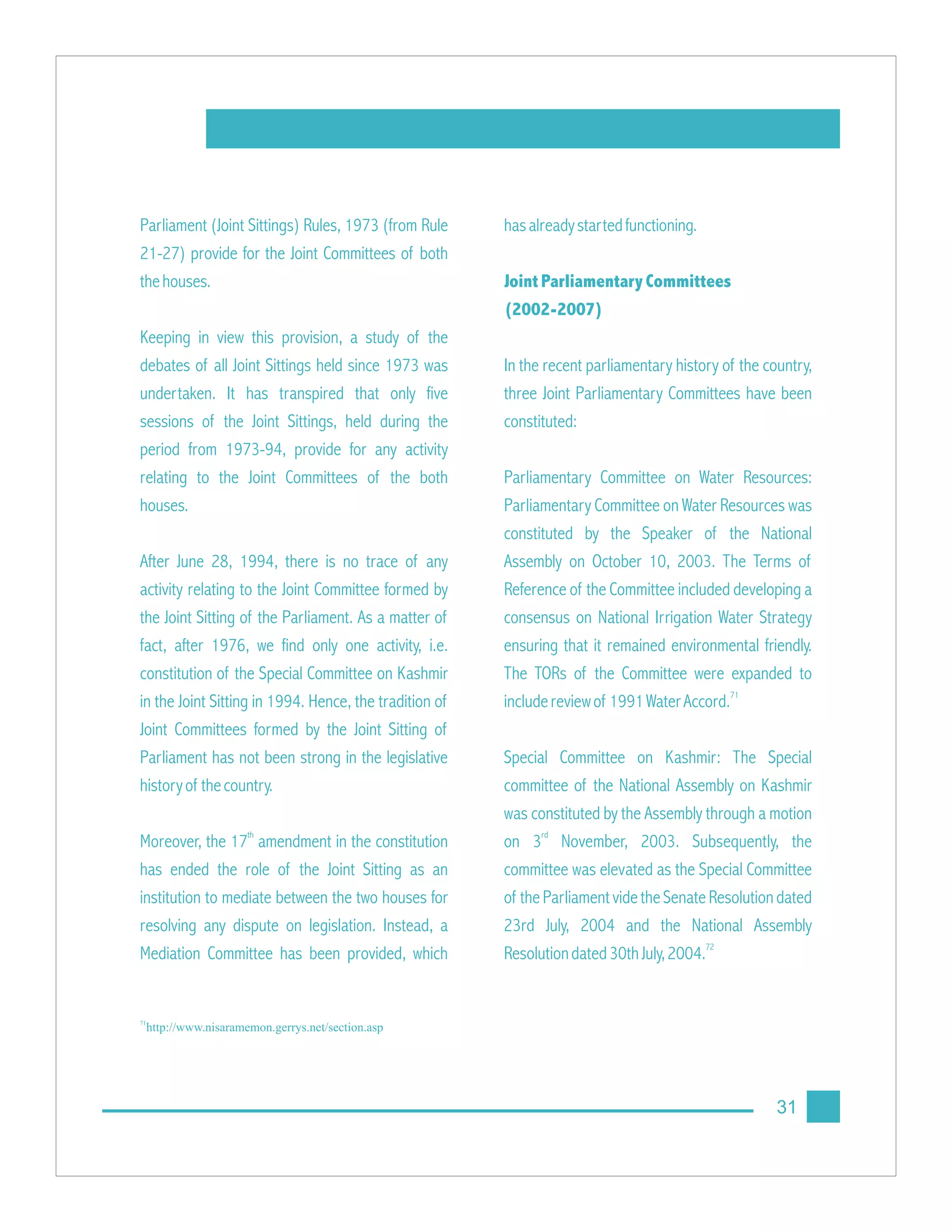 Legislative committees in parliamentary systems
