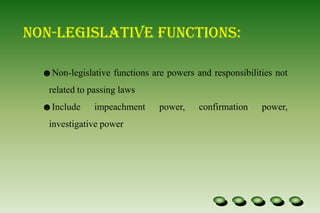 Judge the election, returns and qualifications of its members, determine the rules of its proceedings, and punish its members by suspension or expulsion for disorderly behavior