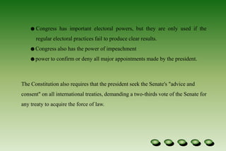 Authorize the President to exercise emergency power in times of war or national emergencyNon-legislative Functions: Non-legislative functions are powers and responsibilities not related to passing laws