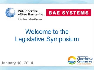 Welcome to the
Legislative Symposium

January 10, 2014

 