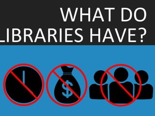 WHAT DO
LIBRARIES HAVE?
 