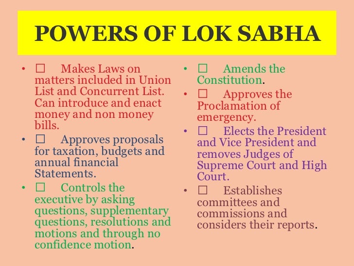 ️ Powers of lok sabha. What are the powers and functions of the speaker