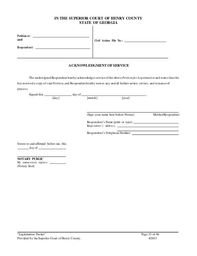 Legitimation packethenry