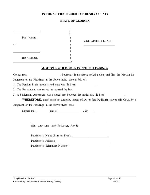 motion for judgment on the pleadings motion for judgment on the pleadings
