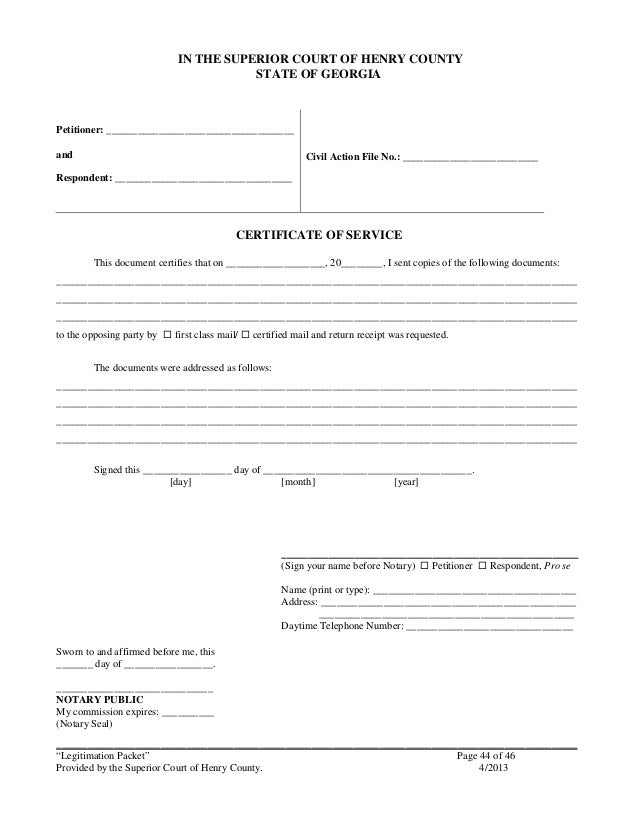 Legitimation packethenry