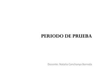 PERIODO DE PRUEBA
Docente: Natalia Canchanya Barreda
 