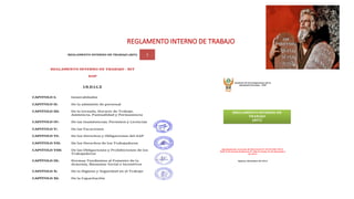 REGLAMENTO INTERNO DE TRABAJO
 