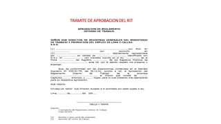 TRAMITE DE APROBACION DEL RIT
 