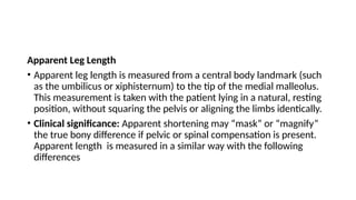 Leg Length Measurement true and apparent measurement limb length ...