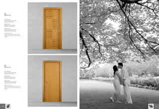 LT
     MOD 413

     Teak Naturale
     Telaio standard, cornice 85
     ad incastro filo telaio

     Natural teak
     Standard frame, 85 sash
     set flush with the frame

     Teak naturel
     Châssis standard, cadre 85
     à encastrement fil châssis

     Натуральный тик
     Рама стандартная, наличники 85
     встроенного исполнения вровень с
     рамой




     LT
     MOD 414

     Teak Naturale
     Telaio standard, cornice 85
     ad incastro filo telaio

     Natural teak
     Standard frame, 85 sash
     set flush with the frame

     Teak naturel
     Châssis standard, cadre 85
     à encastrement fil châssis

     Натуральный тик
     Рама стандартная, наличники 85
     встроенного исполнения вровень с
     рамой




48                                      49
 