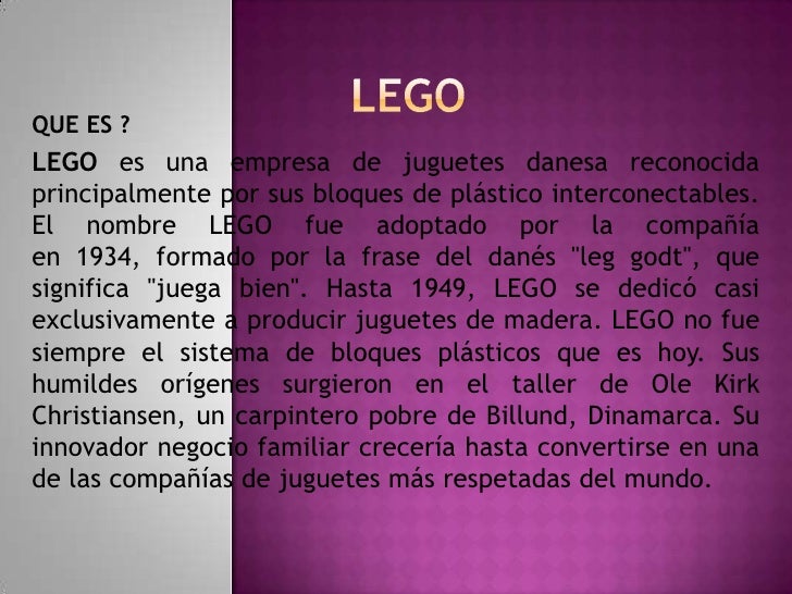 Lego Historia Lego Historia