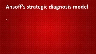 Ansoff’s strategic diagnosis model
…
 