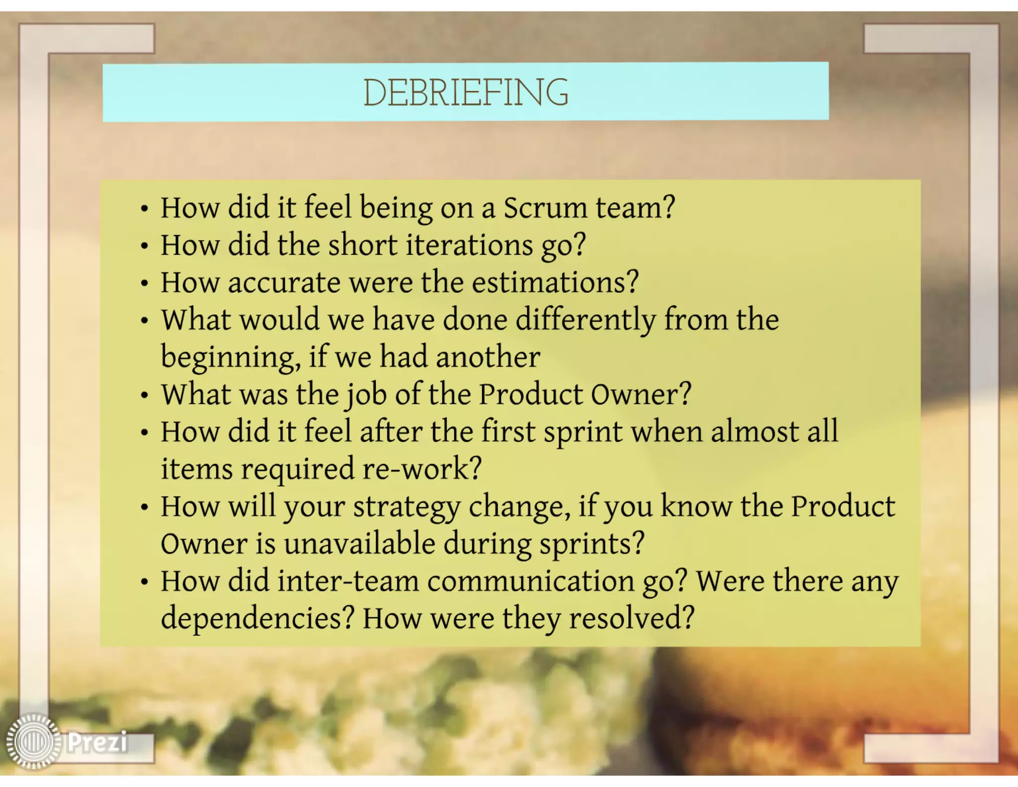 Scrum simulation with Lego, 2013 