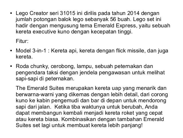 Jual LEGO Creator 31015: Emerald Express