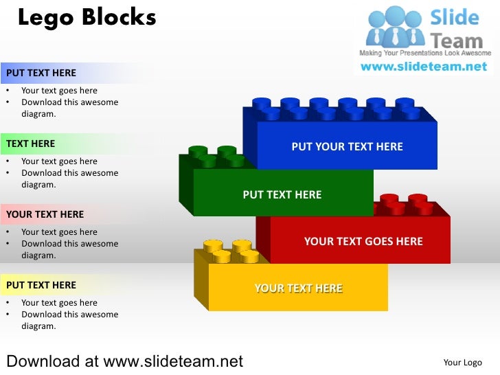 Lego Blocks And Pieces Stacked On Top Of One Another Powerpoint Diag Building Blocks Powerpoint Template Free