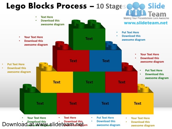 Lego blocks and pieces stacked on top of one another process 10 stag…
