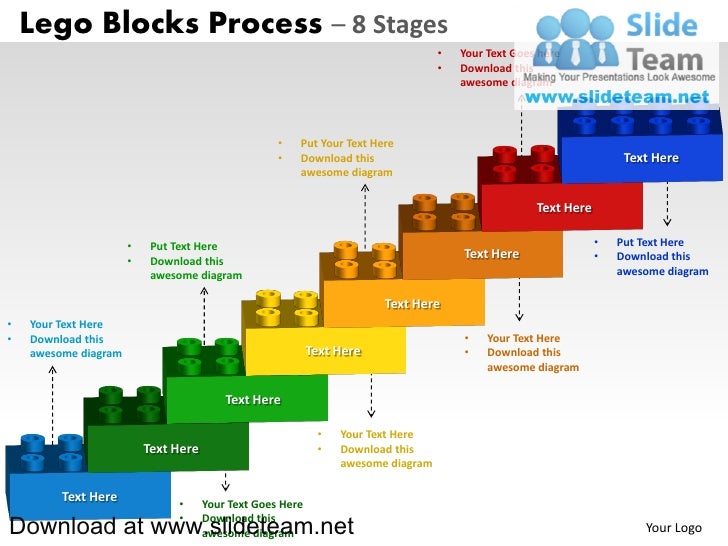 lego blocks and pieces stacked on top of one another process 8 stages powerpoint presentation slides and ppt templates 1 728