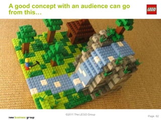 A good concept with an audience can go
from this…




                 ©2011 The LEGO Group
                                         Page 62
 
