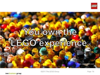 6 million submissions over 70 years.
                                    Photo credit: bturn.com



             ©2011 The LEGO Group                Page 79
 