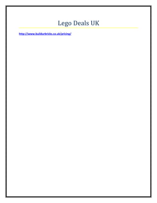 Lego Deals UK
http://www.buildurbricks.co.uk/pricing/
 