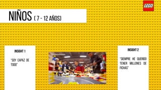 NIÑOS ( 7 - 12 años)
INSIGHT 1
“soy capaz de
todo”
INSIGHT 2
“siempre he querido
tener millones de
fichas”
 