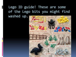 Lego ID guide! These are some
of the Lego bits you might find
washed up.