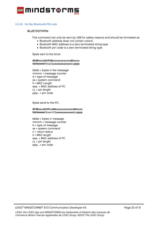 Ev3 String Lego mindstorms ev3 communication developer kit | PDF