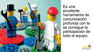 Es una
excelente
herramienta de
comunicación
profunda con la
se consigue la
participación de
todo el equipo.
 