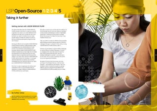 LSP:Open-Source/1/2/3/4/5
Taking it further
Getting started with LEGO® SERIOUS PLAY®
The above describes what the LEGO® SERIOUS
PLAY® concept is and how it is used as a method
in general. If you want to run LEGO SERIOUS PLAY
workshops and take upon yourself the role of the
facilitator, you need to consider how you make
yourself ready to handle the method so that you
and your workshop participants will get the most
out of using it.
Running an efficient and successful LEGO® SERIOUS
PLAY® workshop requires a skilled facilitator, deep
knowledge about the LEGO® SERIOUS PLAY®
process, and experience with facilitating such
processes. Being a skilled LEGO® SERIOUS PLAY®
facilitator requires that you have insight into the pitfalls
and essentials of the method and that you have
practical, hands-on experience with the use of the
method. If you have never used the LEGO® SERIOUS
PLAY® method before as a facilitator, it is strongly
recommended that you build up your practical
knowledge about the method as well as your skills
as a LEGO® SERIOUS PLAY® facilitator.
First of all, in order to appreciate the method and
understand it fully it is recommended that you
experience a range of different LEGO® SERIOUS
PLAY® workshops as a participant.
Secondly, to ensure your success with the method, it is
recommended that you train your skills as a facilitator
of the process by facilitating a number of lightweight
workshops in settings and with groups of people
where the process is not likely to do any harm if any
mistakes should occur.
Train your skills to conduct an efficient and purposeful
skills building process by taking a group of friends or
colleagues through it a couple of times, without a long
LEGO® SERIOUS PLAY® workshop after it.
Practice your formulation of good building challenges
by testing different building challenges on friends
or colleagues (who have been taken through the
basic skills building exercises first). Test your
building challenges on yourself – and continue to
do this every time you plan a workshop even when
you are an experienced facilitator.
Be aware of the fact that the process can bring
up things in the dialogue that you could not have
foreseen – and prepare for this situation. Train your
facilitation skills to handle this situation by taking
different groups of people through different test
LEGO® SERIOUS PLAY® processes that you create.
Go further online
See the website, www.seriousplay.com, for further
information, and for links into the growing LEGO
SERIOUS PLAY community.
40 41
 