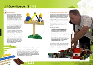 The point of the sharing phase is that participants
share their stories and assigned meanings about
their models with each other. So one at a time, each
participant shares the significance and story that
they have assigned to their own model. It is very
important that each participant gets the chance to
share the story about their model. The sharing is in
itself a reflection process, in that when they share their
models, participants explore their own expressions
more closely. Those listening also have an opportunity
to explore in more detail what the narrator expresses
through the model. The facilitator plays a crucial part
in the sharing phase when asking facilitating questions.
Facilitating questions are asked with the purpose of
getting participants to reflect more and share more
about their thoughts and ideas with each other.
It is crucial that each person’s voice is heard during
this process. Everybody shares what is on their minds,
and everybody is listened to. This is very important to
reach one of the purposes of the LSP process: to let
everyone share their thoughts in a constructive way
and to give everybody a chance to hear each others’
points of view. This is on the one hand to create a
shared understanding of the group’s way of handling
the situation, and on the other hand to create the best
starting point for people to feel ownership for the
reflections and ideas expressed. Eventually this will
help them to arrive at the solutions and actions that
need to be taken in order for them to handle the
situation the best way possible.
3 Phase 3: Sharing
The Bricks
The Etiquette of LEGO®
SERIOUS PLAY®
The LEGO® SERIOUS PLAY™ process should be carried out in ac-
cordance with a set of principles that are managed and control-
led by the facilitator. This set of SERIOUS PLAY principles is an
integral part of the method, and is known as ‘the Etiquette’.
To ensure the integrity of the LEGO® SERIOUS PLAY® process,
and to gain the greatest benefit from it, participants must remem-
ber and adhere to these guidelines. The facilitator has the task of
making the etiquette clear to participants throughout the process.
The principles build on a set of values that are central to the
LEGO® SERIOUS PLAY® method and the thinking that lies
behind it.
These basic values state that:
•	 The answer is in the system. Therefore, the LEGO®
SERIOUS PLAY® method is all about participants
expressing themselves and listening to each other.
•	 The multitude of contributions to the dialogue is the
important part. The method has the overall goal of getting
participants to express their reflections and thoughts —
never to produce ‘correct’ answers or facts.
•	 There is no ONE right answer. Everyone has different
views, and this is a good thing. The process enables these
different perspectives to come out in the open without
anybody saying which is ‘right’ or ‘wrong’.
The LEGO models are tools, and means to an end. The model in
itself is not the result – the model building is a helpful process
while reflecting on an issue or problem, and the model is a tool
for participants to express and to understand more. The
meanings attached to each model are what make it valuable.
LSP:Open-Source/1/2/3/4/5
16 17
Participants should have equal access to a good range of bricks and pieces,
so that they feel they have a pleasing opportunity to express themselves.
The LEGO sets developed for LEGO® SERIOUS PLAY® processes are
recommended as ideal for this purpose, as they contain many different
pieces, shapes, animals and other useful parts. It has been found that using
only the most basic rectangular bricks can be frustrating for participants,
who do not necessarily want a difficult building challenge. Instead, animals,
flags, minifigures, domes, and a wide range of other attractive shapes make
it easy for people to pick out metaphorical elements.
 