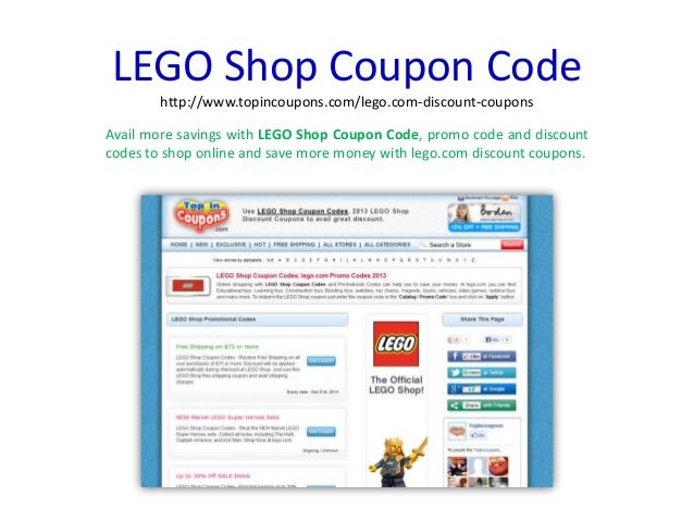 LEGO Shop Coupon Code